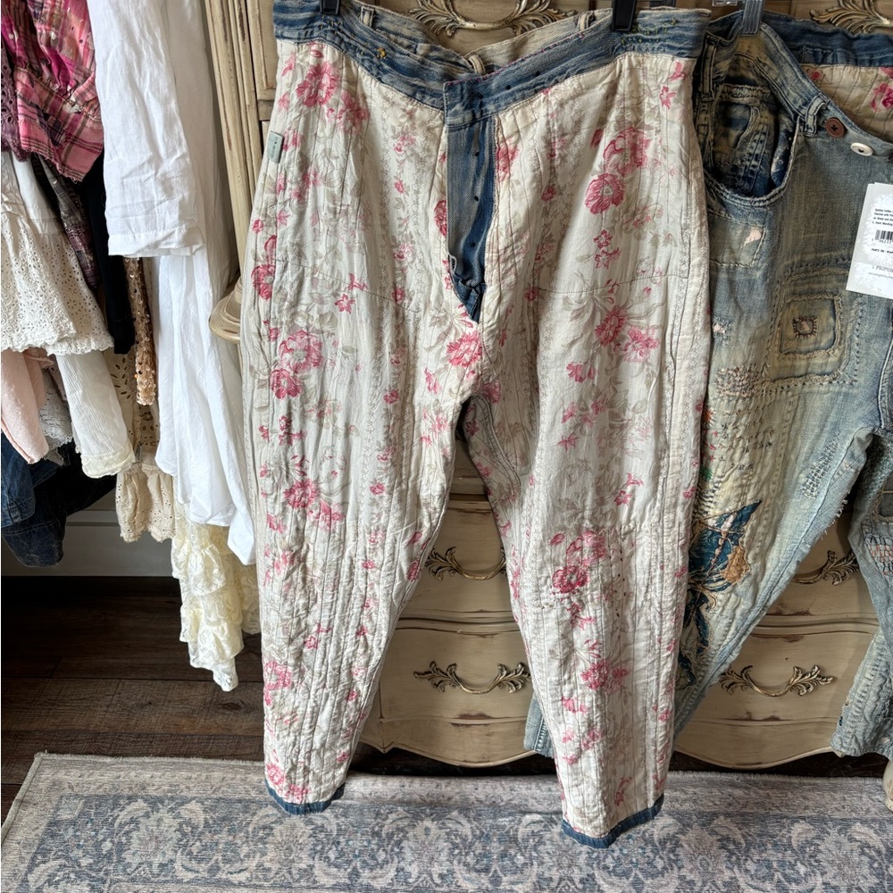 Nwt not washed or worn Magnolia pearl Artistic Patchwork Women Jeans - Picture 7 of 8